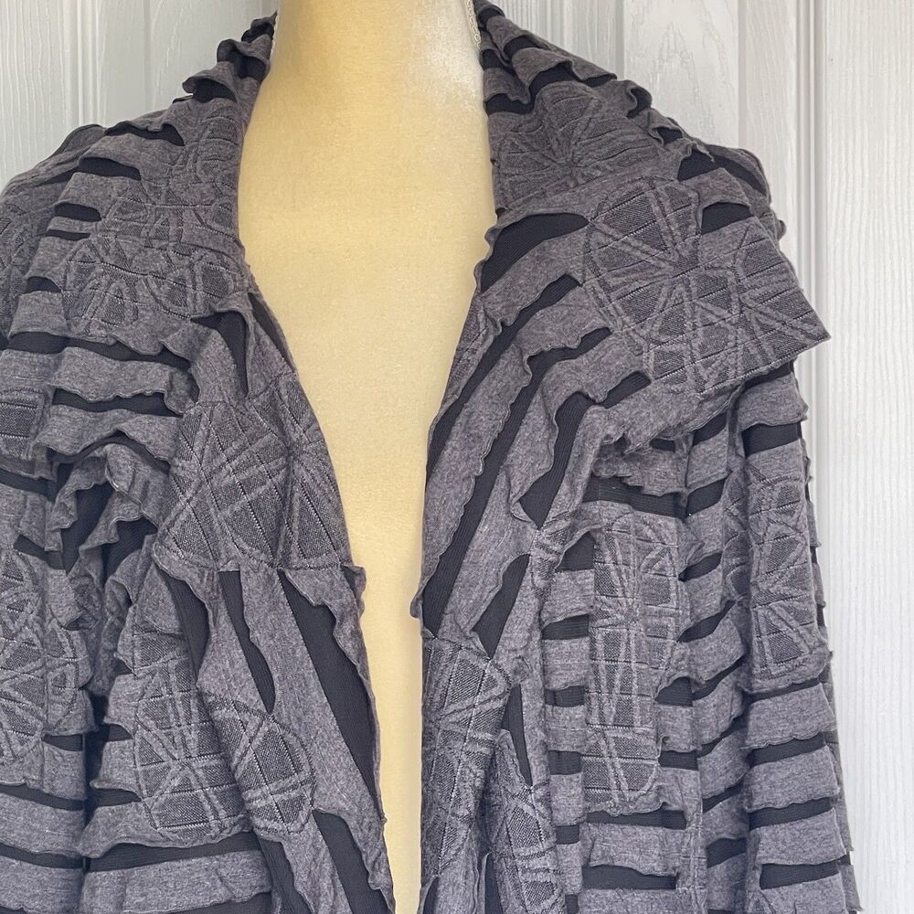 Women’s Sweater Draped Cardigan Size Large Gray Long Sleeve - Picture 16 of 16